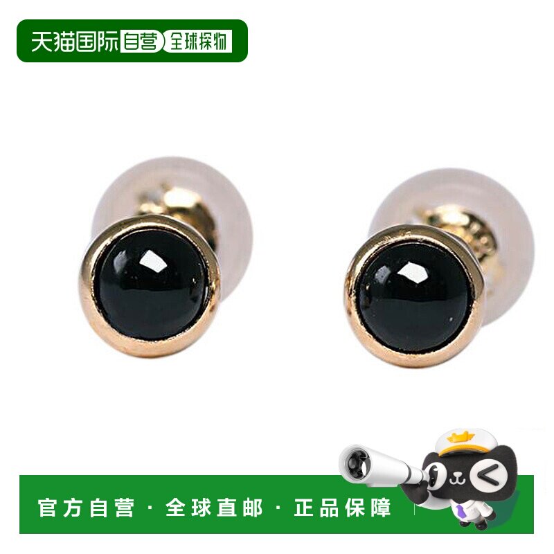 日本直邮(pe242581) 玛瑙耳环 边框 K18YG 黄金 双耳 耳钉 圆形凸