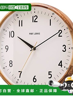 【日本直邮】INTERFORM 挂钟 German 简约 咖啡色木框 白色 CL-40