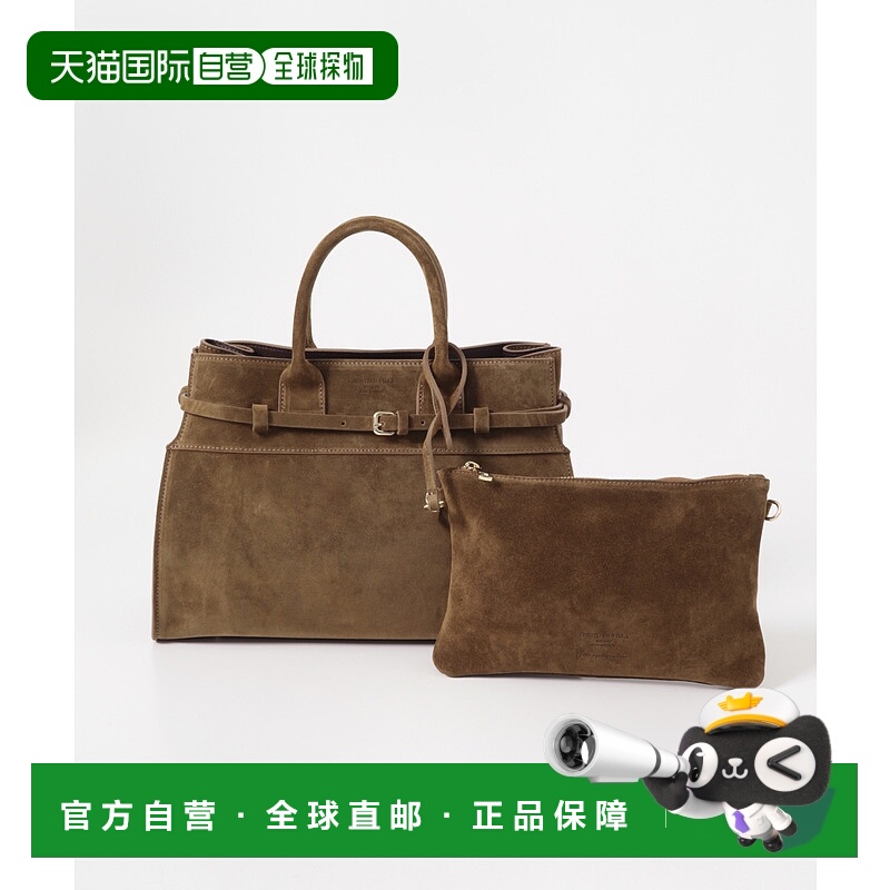 1h可退 日本直邮CHRISTIAN VILLA 女士金扣麂皮风托特包 附赠两用