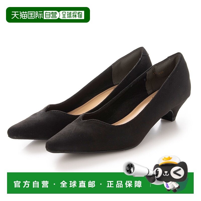 【日本直邮】Todos女士浅口女鞋黑色绒面革系带低帮潮流简约平底