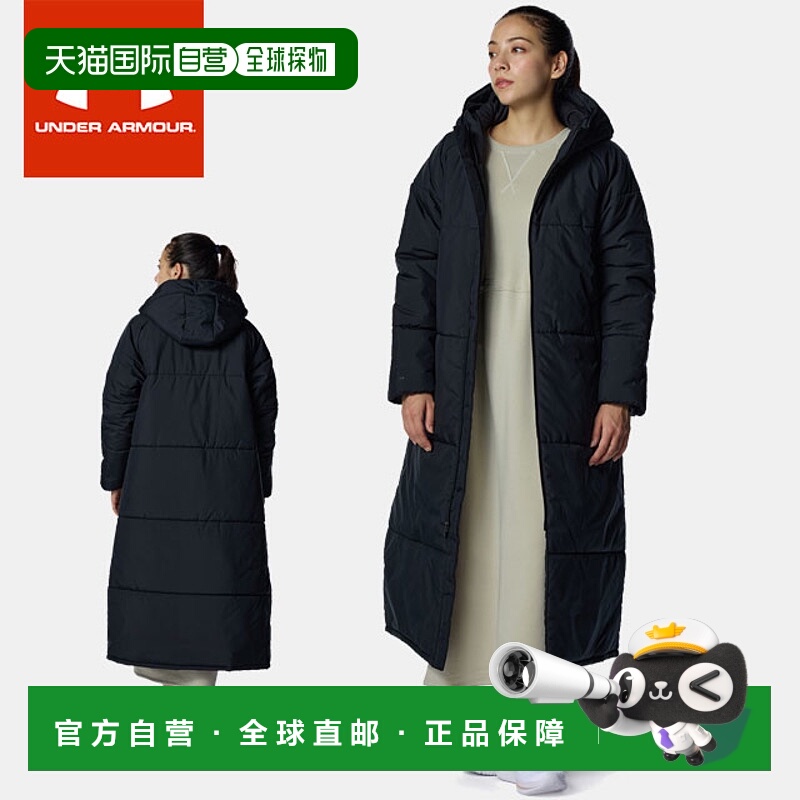 日本直邮Under Armour 女士羽绒长外套拉链长袖连帽 UA 保暖长夹