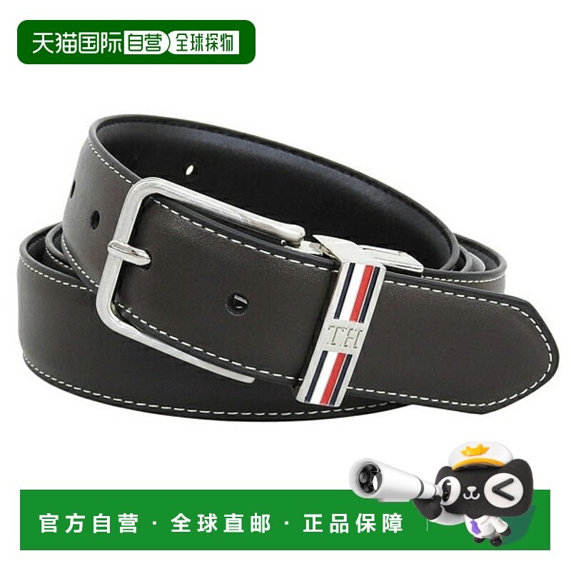 日本直邮Tommy Hilfiger 男士腰带尺码 42/105棕色和黑色皮革11TL