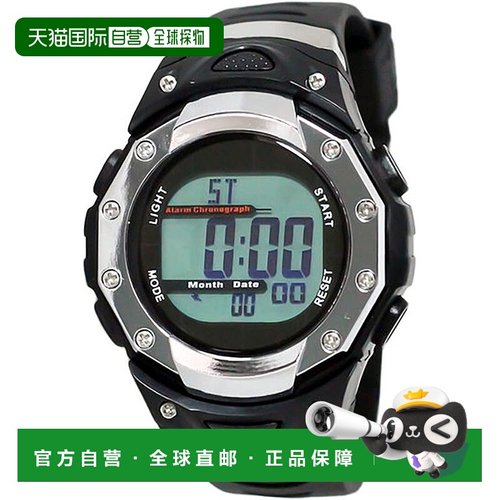【日本直邮】CREPHA 男士数字电波太阳能手表 黑色FDM7863-SV