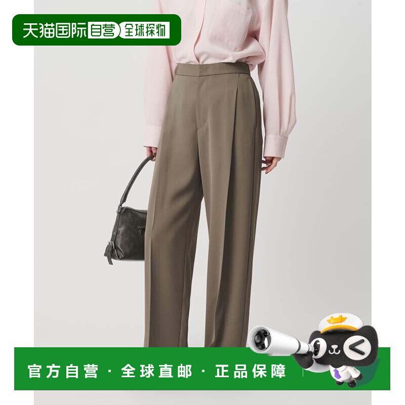 日本直邮Wardrobe DAILY MINIMAL 双绉塔克宽腿直筒裤 可水洗 MD.