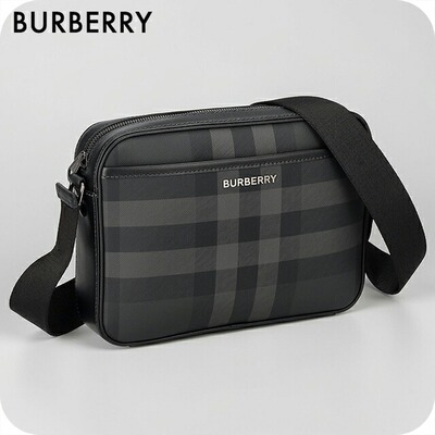 日本直邮Burberry 男士单肩包 ROMANIA 8068588 A8800炭灰色斜挎