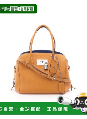 日本直邮中古LV路易威登女包A级95新Mira PM牛皮斜挎包橘色