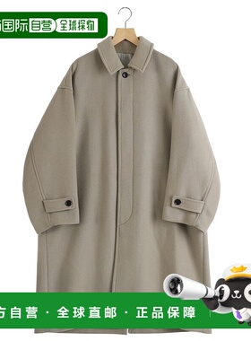 1h可退 日本直邮Graphpaper男装宽松双面呢大衣 轻盈保暖长款外套