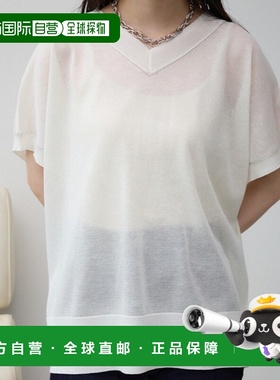 日本直邮AZUL BY MOUSSY 女士宽松V领透视针织衫 250HAM70288F