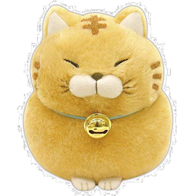 日本直邮Amufun儿童毛绒公仔黄色可爱玩偶虎猫玩具701663