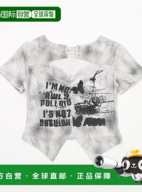 1h可退 日本直邮DISPARK 女士前胸镂空设计短袖T恤 DI25SM05L0008