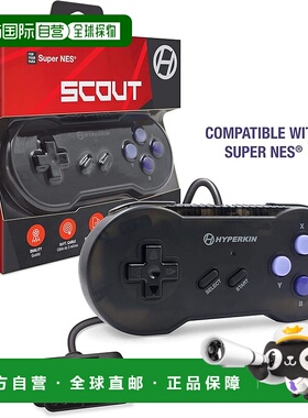 【日本直邮】HYPERKIN“SCOUT”SFC®/SNES® 有线控制器 黑色