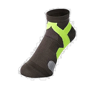 【日本直邮】Phiten法藤 袜子 男款中筒 灰色+柠檬黄色1421AL9395