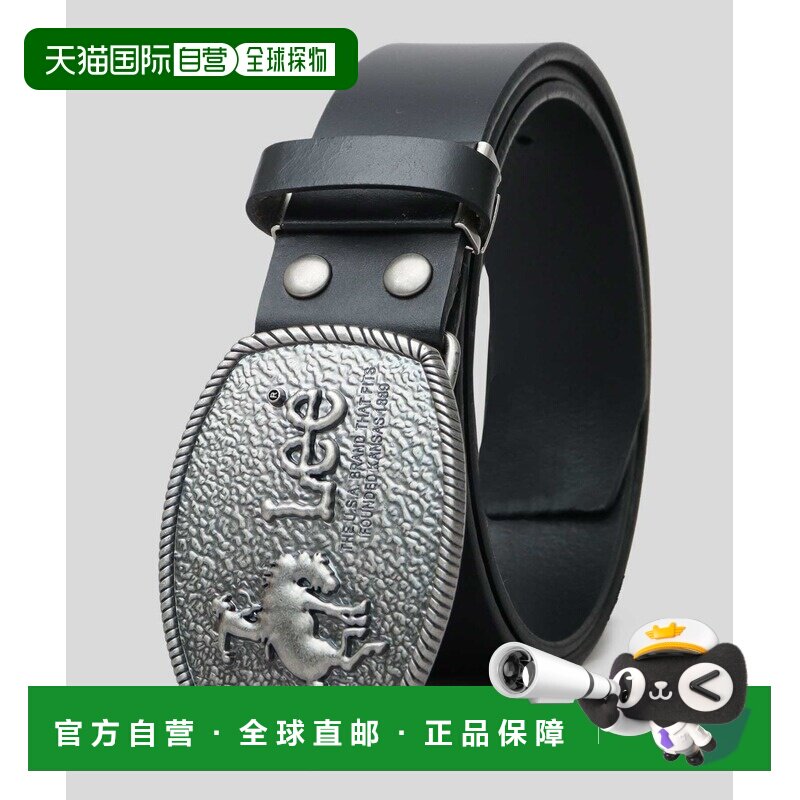 日本直邮Lee 男女同款 牛革跳马设计宽幅皮带40mm TCY039