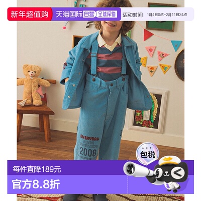 1h可退 日本直邮PAYDAY 男童女童别注款灯芯绒背带裤 2025秋冬（1