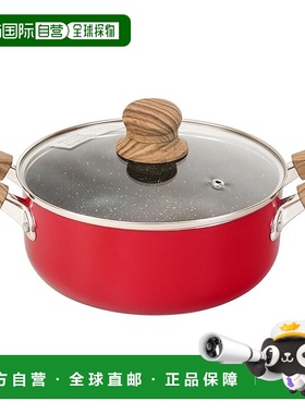 【日本直邮】轻量双柄锅 20cm Tsubaki IH 兼容燃气 红色 不含 PF