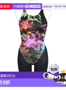 日本直邮ARENA 竞速连体泳衣 黑色×粉色 S-LL尺码 WA认证款 [AS5
