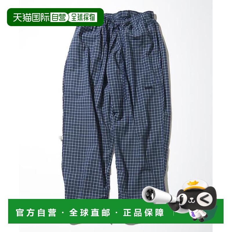 日本直邮官方授权 CAHLUMN Indigo Madras Check Easy 长裤 长谷 - 实物图