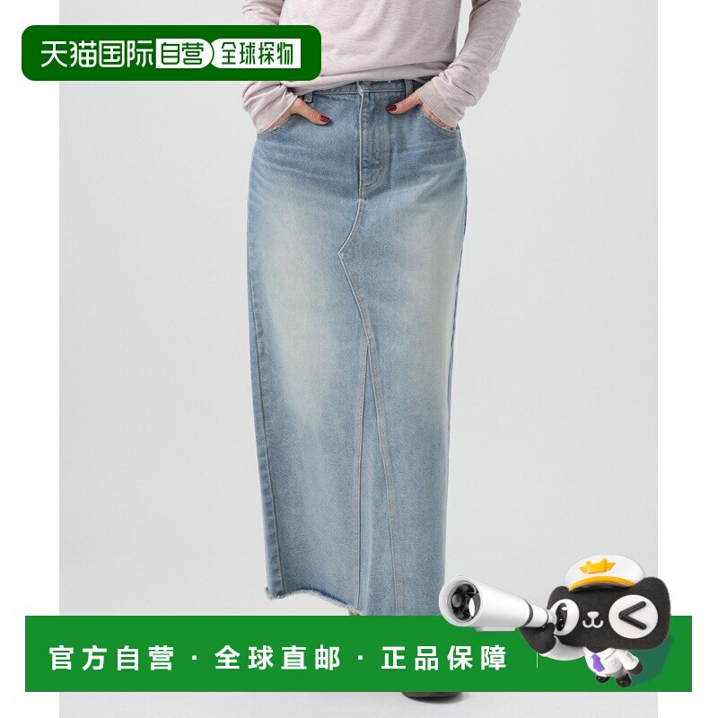 日本直邮BAYFLOW 女装 高腰深后开衩牛仔窄裙包臀裙 632550