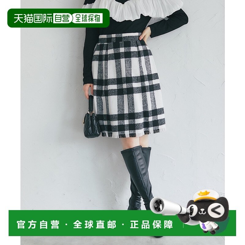 1h可退 日本直邮tocco closet 女装 格纹迷你裙 荷叶边下摆设计 2