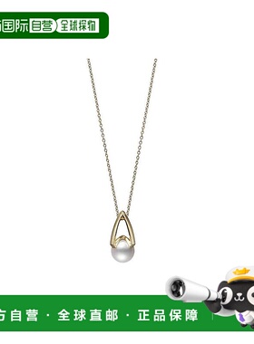 日潮跑腿MIKIMOTO御木本Akoya珍珠18K黄金钻石项链M造型吊坠字母