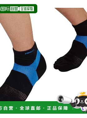 【日本直邮】ZAMST 足弓支撑五指袜 AS-1 网眼跑步袜 黑/蓝色