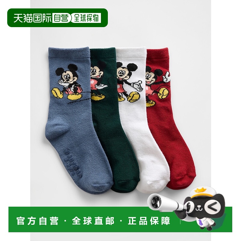 1h可退 日本直邮Gap儿童迪士尼联名全棉舒適短襪4雙組(幼兒寶寶)