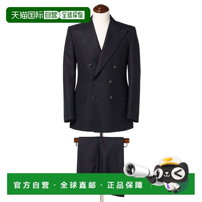 1h可退 日本直邮HUSBANDS 男装 纯羊毛阴影条纹双排扣西装 GAINSB