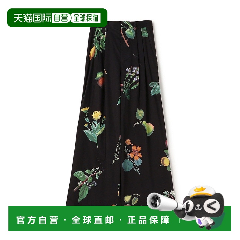 1h可退 日本直邮CABaN 女装 棉质 宽松印花阔腿裤 双褶设计 39045