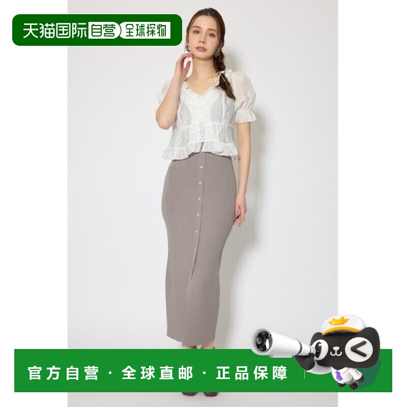 1h可退 日本直邮rienda 女装 雪纺衬衫套装修身针织连衣裙 110JS9