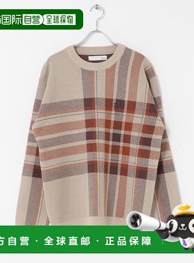 1h可退 日本直邮OOPS 男装 复古大格纹针织衫 宽松中针款 LAA712A