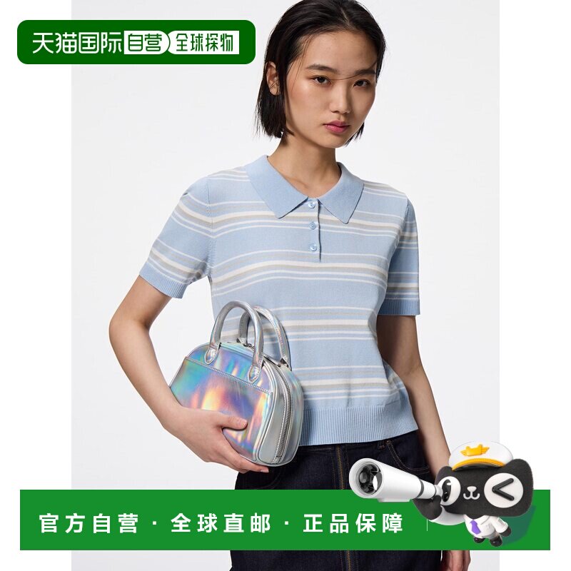 日潮跑腿GU极优 可水洗条纹polo衫短袖 62 BLUE WOMEN XS 357414