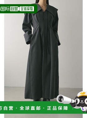 1h可退 日本直邮STYLEMIXER 女装 宽松大翻领显瘦连衣裙 半身褶皱