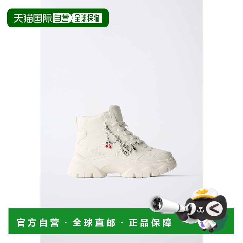 日本直邮Zara带魅力装饰的厚底篮球高帮运动鞋
