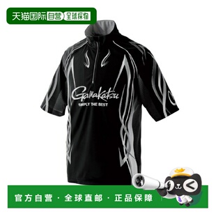 Wear 黑色 GM3735 短袖 双向印花拉链衬衫 日本直邮Gamakatsu
