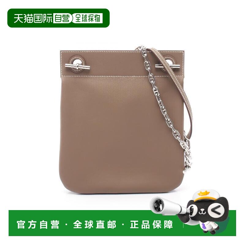 日本直邮中古Hermes爱马仕女包S级99新&Eacute;toupe大象灰牛皮斜挎包灰