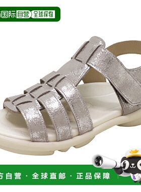 日本直邮RegettaCanoe 女士穿孔橡胶凉鞋交叉带和低跟（TB204-SIL