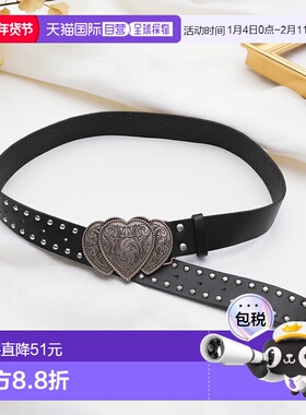 1h可退 日本直邮WEGO女士西部风格心形扣合成皮革腰带 MO25SS06SG