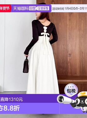 1h可退 日本直邮dazzlin 女装异材质拼接修身露肩蓬蓬连衣裙 0226