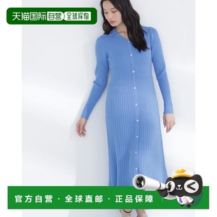 1h可退 日本直邮NATURAL BEAUTY BASIC 翻领罗纹针织连衣裙