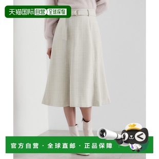 女士格紋高腰魚尾裙附腰帶 C5879019202402 日本直郵index 1h可退