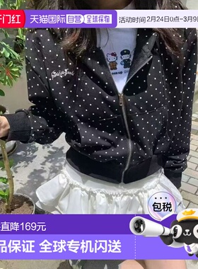 1h可退 日本直邮WEGO 女装 Y2K波点短款全拉链连帽衫 DF26SP12L00