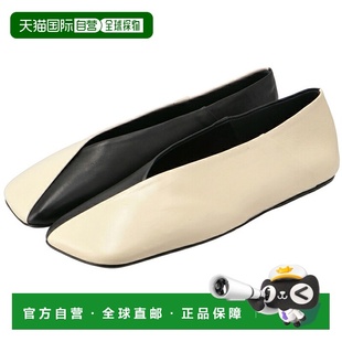 P6441 日本直邮JIL J57WZ0001 皮革芭蕾平底方头鞋 266 SANDER