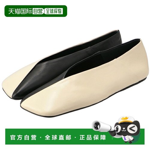 日本直邮JIL SANDER 皮革芭蕾平底方头鞋 J57WZ0001 P6441 266