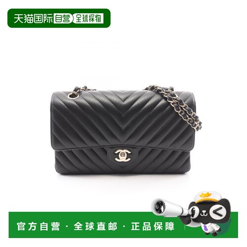 日本直邮日本中古二奢Chanel香奈儿女包A级95新V-stitch羊皮单肩