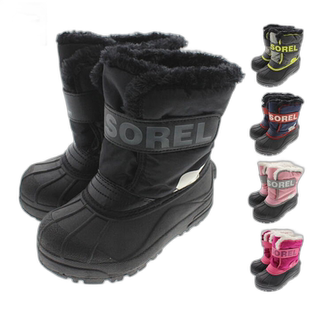 日本直邮SOREL 儿童靴子 儿童雪地指挥官 NC1960 黑色/木炭色 (01