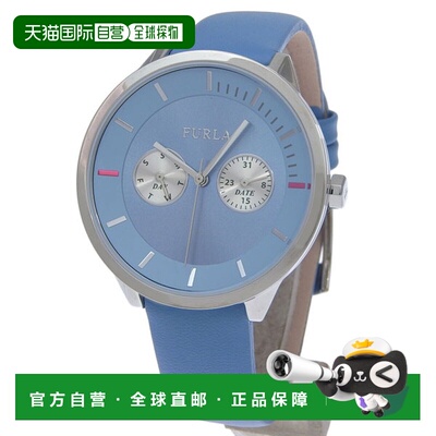 日本直邮Furla 女士手表不锈钢和皮革浅蓝色Metropolis 38mmR4251