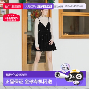 日本直邮日潮 GRL水钻丝绒吊带迷你连衣裙×高领上衣套装at2576