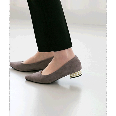 【日本直邮】Menue menue 后跟 Conscious 珍珠图案尖头高跟鞋（3