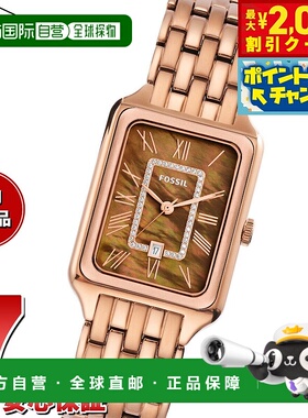 日本直邮FOSSIL 女士 RAQUEL 手表玫瑰金色不锈钢日期ES5323