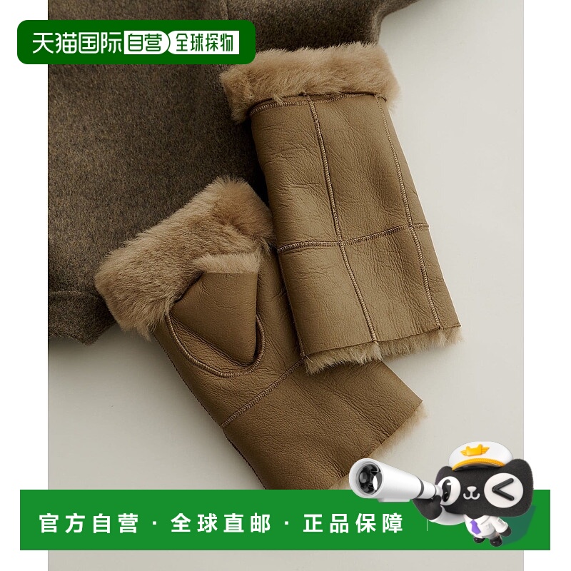 1h可退 日本直邮Whim Gazette 女装 羊革仿毛绒质感 指尖露指手套